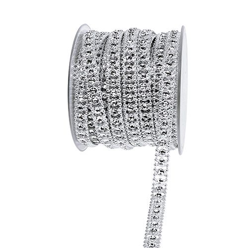 Floristik24 Deko juostelė sidabrinė 10mm 9m