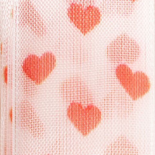 daiktų Dovanų juostelė su širdelėmis, idealiai tinka kūrybingoms pakavimo idėjoms ir asmeninėms dovanoms, 2,5 cm pločio, 15 m ilgio