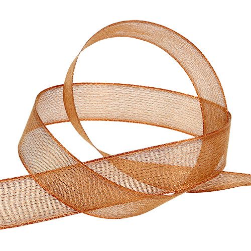 Dekoratyvinė juostelė su lurekso juostelėmis vario 25mm 20m | Floristik24.lt