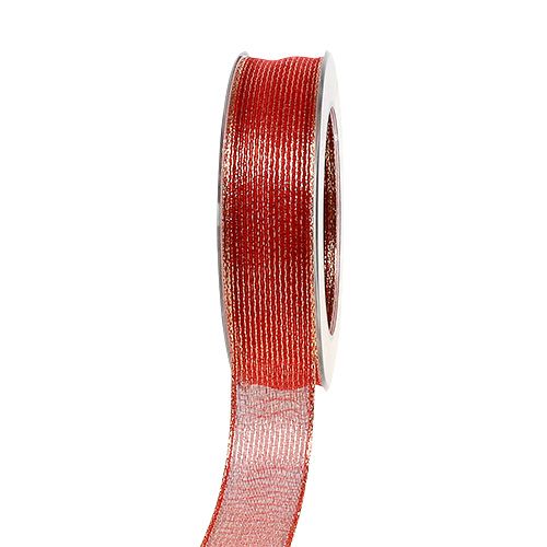 Deko juostelė su lurekso juostelėmis raudona 25mm 20m pirkti | Floristik24.lt