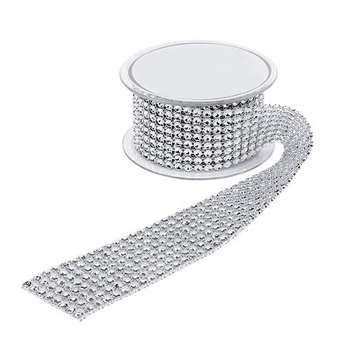 Floristik24 Dekoratyvinė juostelė su gatvės efektu sidabrinė 40mm 2m
