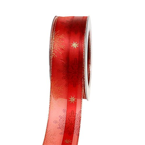 Dekoratyvinė juostelė su stabiliu matmenų kraštu raudona 40mm 20m
