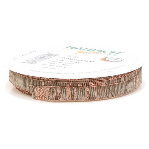 Floristik24 Dekoratyvinė juostelė gamta su varine lurekso viela sustiprinta 10mm 20m