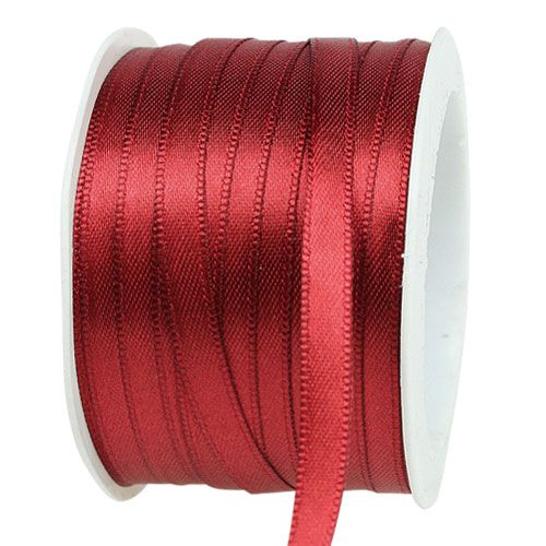 Satininė juostelė dovanų juosta Bordo dvigubas satinas 6mm 50m