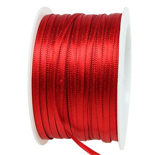 Floristik24 Dovanų ir dekoracijų juostelė 3 mm x 50 m šviesiai raudona