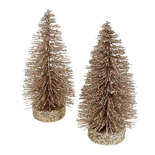 Floristik24 Dekoratyvinis medis blizgantis šviesiai auksinis H14cm 4vnt