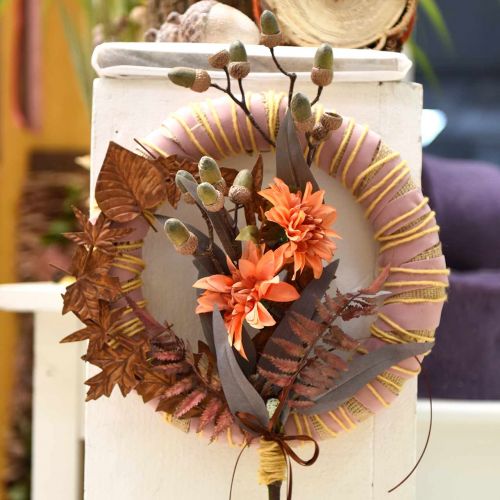 daiktų Dekoratyvinis gėlių jurginas, rudens puošmena, šilko gėlė oranžinė 55cm Ø9 / 11cm