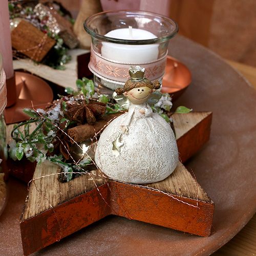 Floristik24 Dekoratyvinė figūrėlė angelas 6,5cm kreminis, auksinis 8vnt