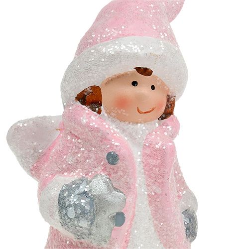 Floristik24 Dekoratyvinė figūra angelas-mergina šviesiai rožinė 11cm 2vnt