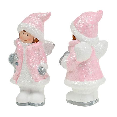 Floristik24 Dekoratyvinė figūra angelas-mergina šviesiai rožinė 11cm 2vnt