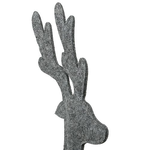 daiktų Dekoratyvinė elnio figūra iš veltinio 60cm pilka