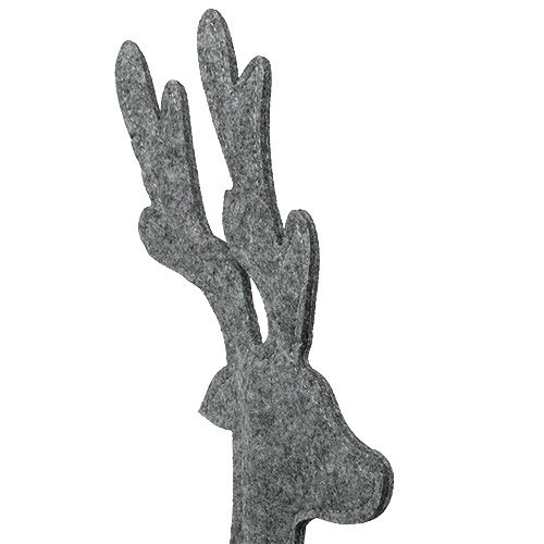Floristik24 Dekoratyvinė elnio figūra iš veltinio 60cm pilka