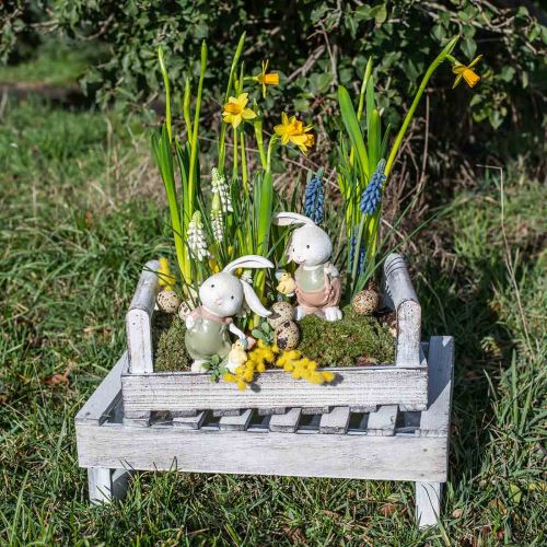 Floristik24 Deco figūrėlės deco triušiukų vaikai su jaunikliais H11cm 2vnt