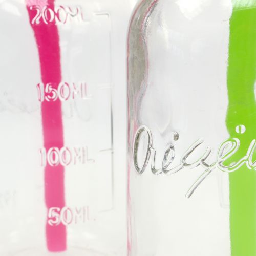 Floristik24 Dekoratyviniai buteliai su dangteliais ir šiaudeliais H14,5cm