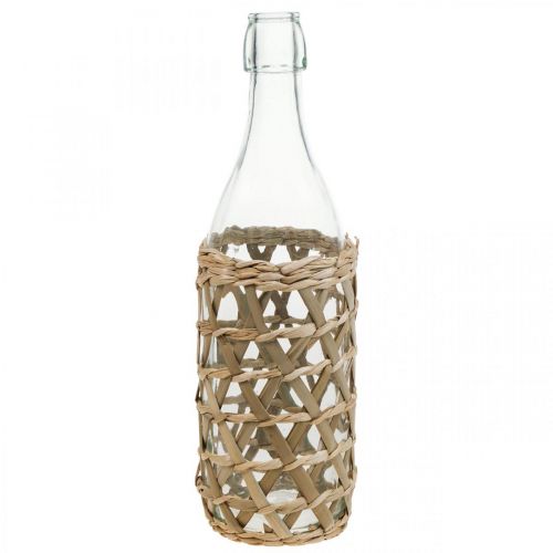 daiktų Deco buteliukas stiklinis stiklinis buteliukas puošia pinti Ø9.5cm H31cm
