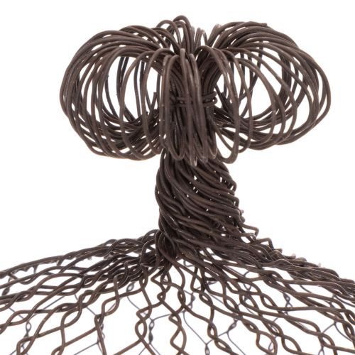 Dekoratyvinis metalinis varpelis, laipiojimo pagalvėlė, vielinis gaubtas, rudas, rūdžių spalvos, aukštis 50/41 cm, Ø 30/25 cm, 2 vnt. rinkinys | Floristik24.lt
