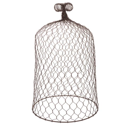 Dekoratyvinis metalinis varpelis, laipiojimo pagalvėlė, vielinis gaubtas, rudas, rūdžių spalvos, aukštis 50/41 cm, Ø 30/25 cm, 2 vnt. rinkinys | Floristik24.lt