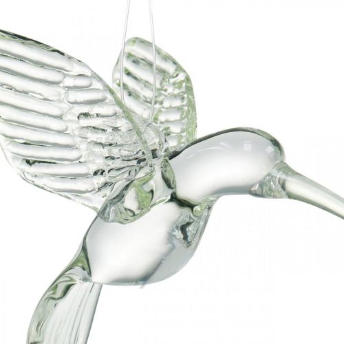 Floristik24 Dekoratyvinis kolibris, stiklo puošmena, rojaus paukštis, stiklinis pakabukas, dekoracinis paukštis