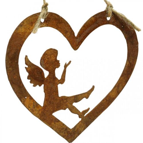 daiktų Deco kabykla metalinė patina deco heart angel Ø15cm 6vnt