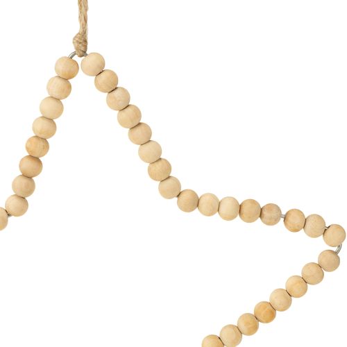 daiktų Deco kabykla kalėdiniai mediniai karoliukai širdelės žvaigždutė H20cm 3vnt