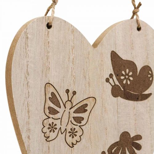 daiktų Deco kabykla medinė deko širdelė drugelis deco 13,5x20cm 6vnt