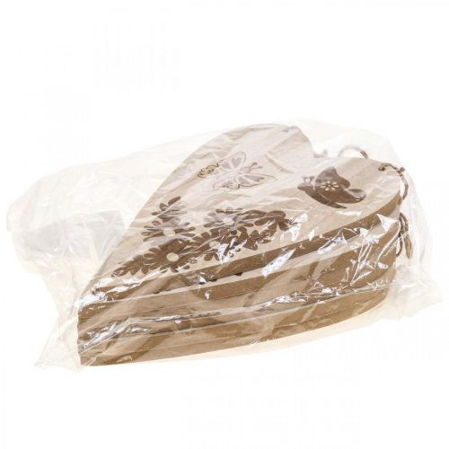 daiktų Deco kabykla medinė deko širdelė drugelis deco 13,5x20cm 6vnt