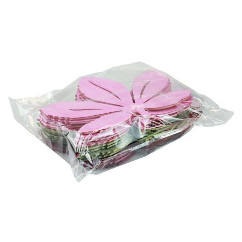 daiktų Dekoratyvinė kabykla medžio rudens lapai rožinė violetinė žalia 12x10cm 12 vnt