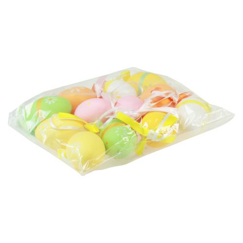 daiktų Dekoratyvinė kabykla Velykiniai plastikiniai kiaušiniai pakabinimui 4×5,5cm 12 vnt