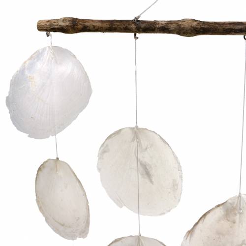 daiktų Maritime Deco pakabos korpuso vėjo varpelis ant dreifuojančios medienos šakos L65cm