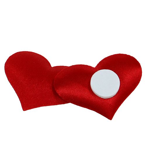 Floristik24 Dekoratyvinės širdelės raudonos 27mm x 32mm 100p