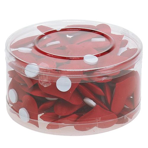 Floristik24 Dekoratyvinės širdelės raudonos 27mm x 32mm 100p