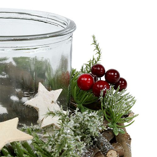 Floristik24 Dekoratyvinis vainikas su žvakių stiklu Ø20cm