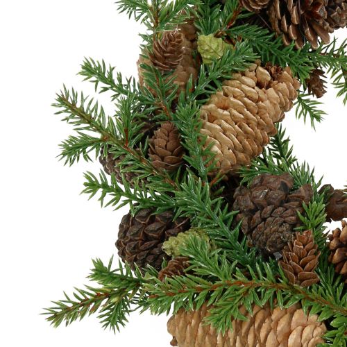 Floristik24 Dekoratyvinis vainikas eglė su kūgiais žaliais Ø25cm