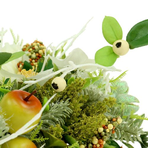 Floristik24 Dekoratyvinis vainikas su rožėmis Ø40cm baltas, žalias