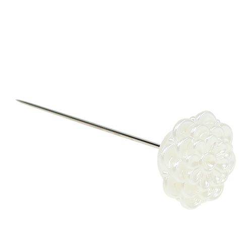 Floristik24 Dekoratyvinis segtukas gėlė balta Ø2cm H6cm 24 vnt