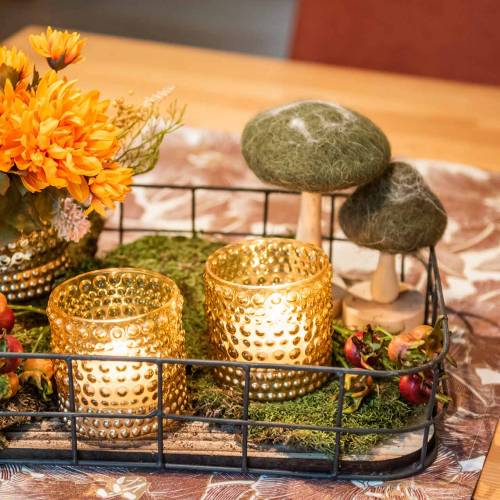 Floristik24 Dekoratyvinė grybų mediena / veltinis žalias 8cm - 15cm 4vnt