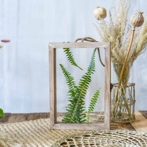 Floristik24 Dekoratyvinis rėmas su ertme, herbariumas pakabinimui, DIY medinė dekoracija 29×20cm