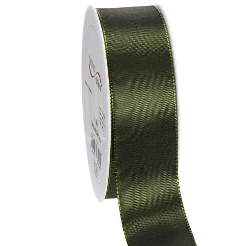 Satininė juostelė dovanų pakavimui, taftos juostelė, žalia, 40 mm pločio, 5 m ilgio pirkti | Floristik24.lt