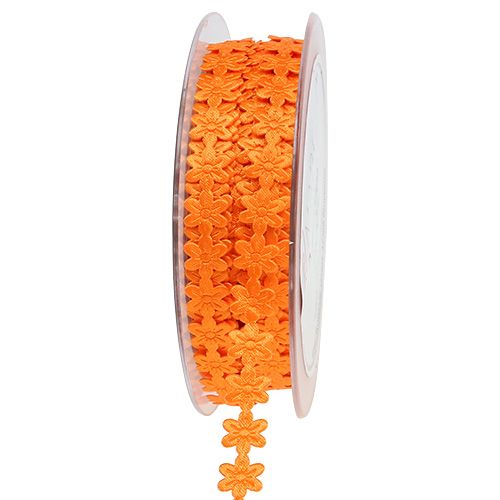 Dekoratyvinė juostelė su gėle 1cm oranžinė 20m | Floristik24.lt