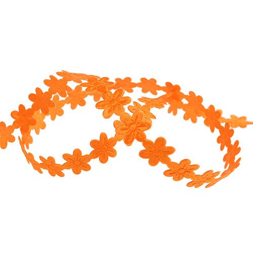 Dekoratyvinė juostelė su gėle 1cm oranžinė 20m | Floristik24.lt