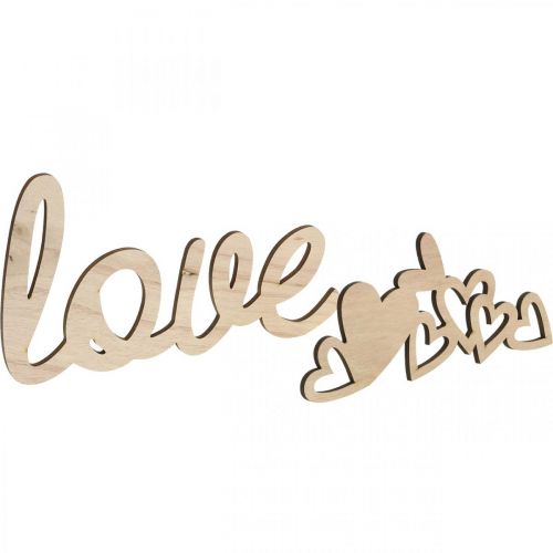 daiktų Širdelės &quot;Love&quot; medinė apdaila natūrali su magnetu dekoravimo ženklu 20,5/25cm 6 vnt