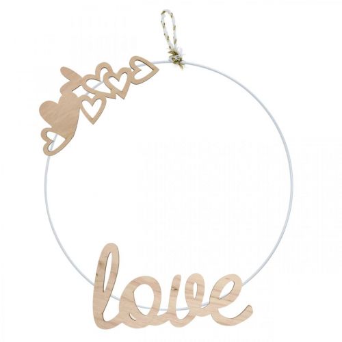 daiktų Širdelės "Love" medinė apdaila natūrali su magnetu dekoravimo ženklu 20,5/25cm 6 vnt