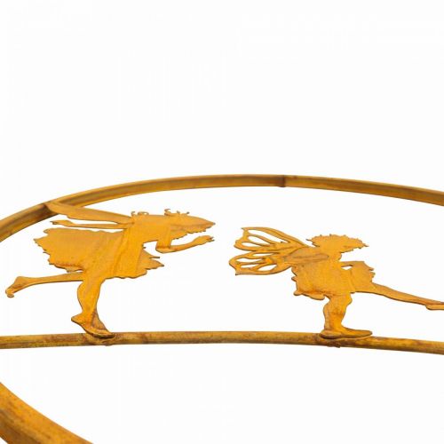 Floristik24 Dekoratyvinis žiedas metalinis elfas rūdžių apdaila patina metalo apdaila Ø38cm