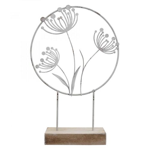 Dekoratyvinis žiedinis stovas metalinis baltas spyruoklė Ø20cm H32cm