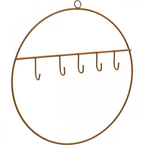 daiktų Metalinis žiedas su kabliuku, dekoratyvinis žiedas pakabinimui, nerūdijančio plieno kablio žiedas Ø28cm