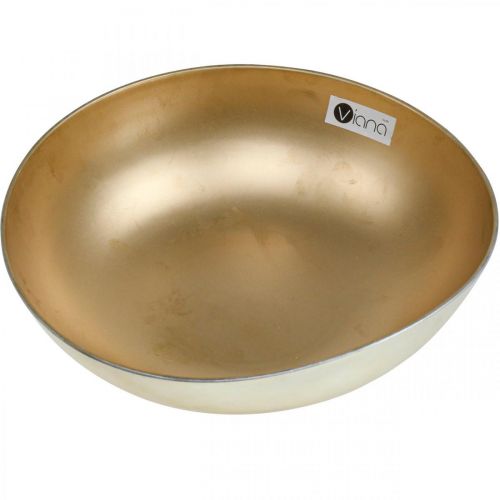 Floristik24 Dekoratyvinis dubuo auksinis augalinis dubuo plastikinis Ø30cm H9cm