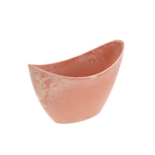 Floristik24 Dekoratyvinis dubuo šviesiai oranžinis 20cm x 9cm H11,5cm, 1vnt