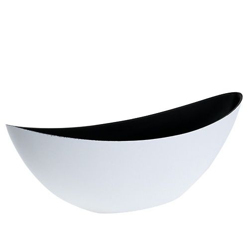 Dekoratyvinis dubuo plastikinis baltas 38,5cm x 12,5cm H13cm