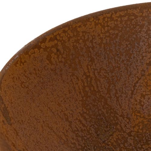 daiktų Dekoratyvinis metalinis dubuo, rūdžių spalvos, vintažinio dekoro, Ø34 cm, aukštis 12 cm
