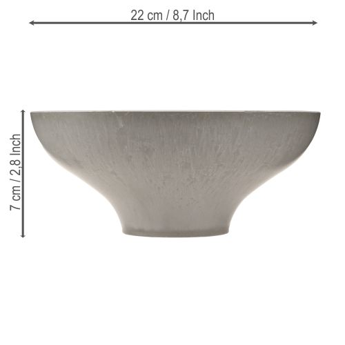 daiktų Dekoratyvinis dubuo su pagrindu, apvalus augalų dubuo, pilkas, Ø19cm, aukštis8cm